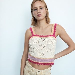 Zara cropped knit tank size small.